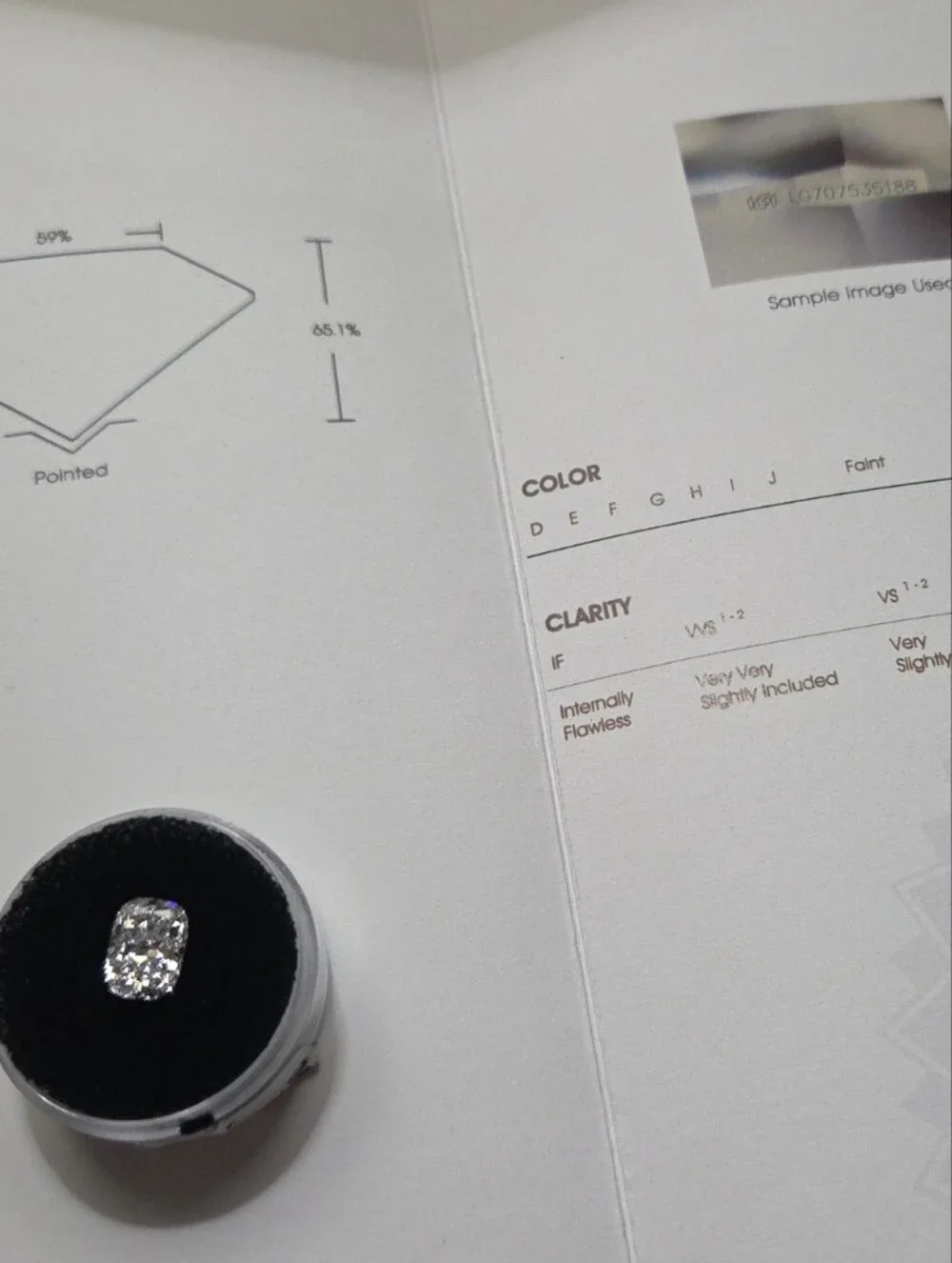 Cushion-Cut White Diamond Ring - Unbranded